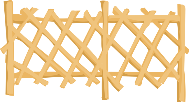 Yellow Garden Fence Clipart, Cute Hand Drawn Outdoor Decoration png