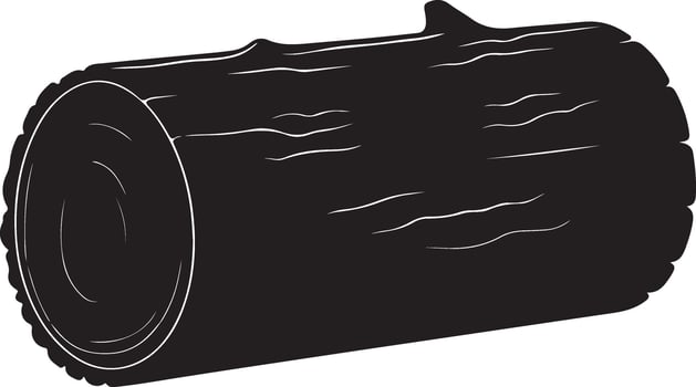 Christmas Decorative element Yule log icon in silhouette on white background vector