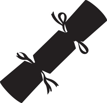 Christmas Decorative element Christmas cracker icon in silhouette on white background vector