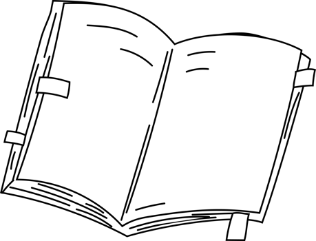 Open Diary with Lines, Hand Drawn Book Clipart png