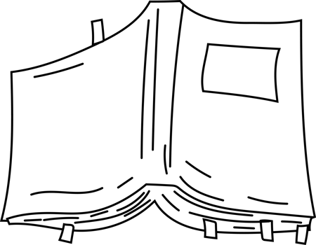 Books in Pile, Hand Drawn Black and White Clipart png
