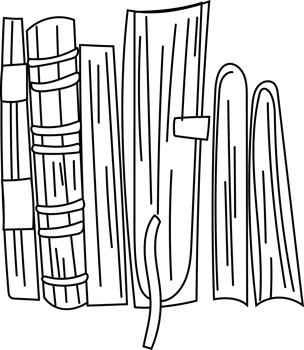 Stacked Books from Side, Sketch Cartoon Clipart png
