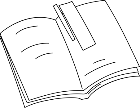 Notebook with Note, Black and White Journal Sketch png