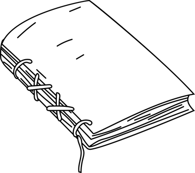 Classic Notebook Cartoon, Black and White Sketch Illustration png