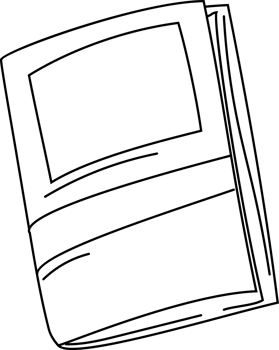 Curved Open Book, Sketchy Black and White Illustration png