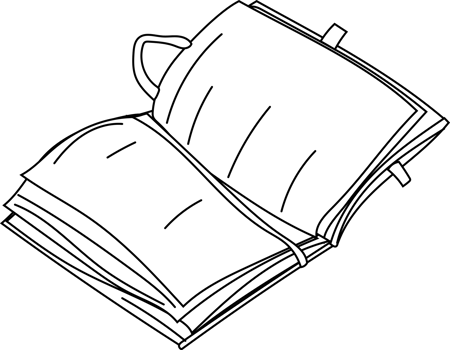 Folded Magazine Doodle, Black and White Cartoon png