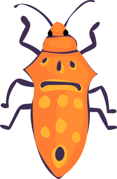 Orange Spotted Bug Clipart, Hand Drawn Beetle Cartoon png