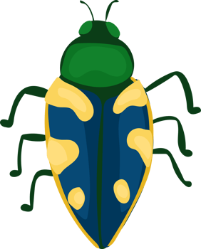 Yellow Spotted Beetle Cartoon, Whimsical Bug Clipart png