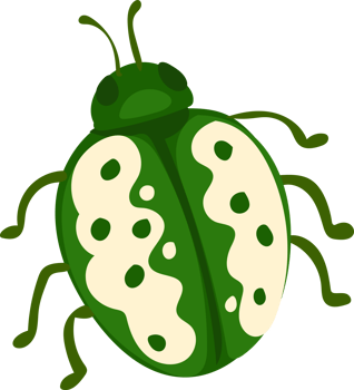 Green Polka Dot Beetle Clipart, Cute Bug Cartoon png