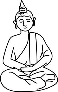Meditating Buddha Statue, Thai Hand Drawn Culture Icon png