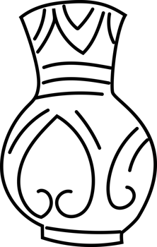 Ancient Thai Pottery, Hand Drawn Black and White Icon png