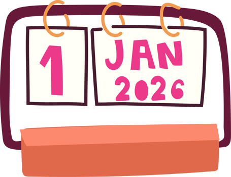 Pink Ring Calendar Clipart, Hand Drawn January Organizer png