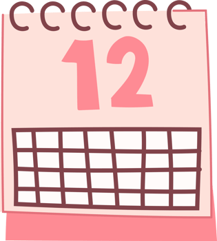 Pastel 12 Months Calendar, Hand Drawn Clipart Design png