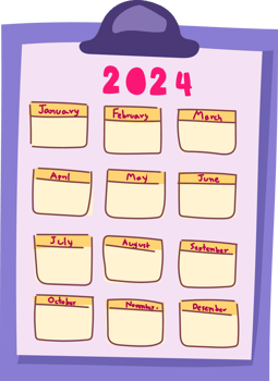 Full Year Planner Cartoon, Hand Drawn Calendar Clipart png