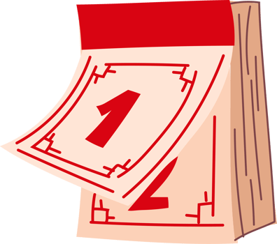 Red Flipping Calendar Cartoon, Cute Hand Drawn Reminder png