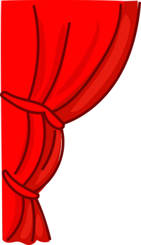 Tall Red Curtain Panel, Theater Drape Clipart png