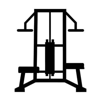 Gym Equipment Lat Pulldown Machine Black Silhouette Fitness Workout Strength Training vector
