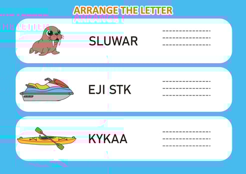 Letter arrangement game for kids vector