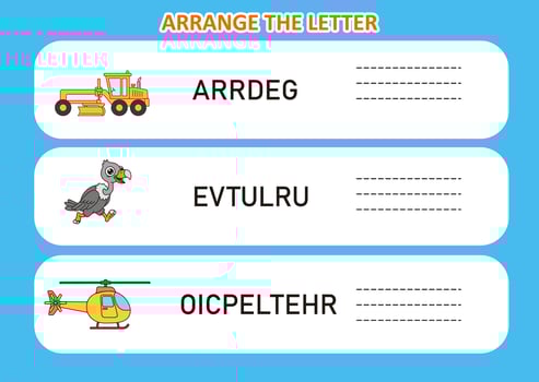 Arrange the letters educational activity vector