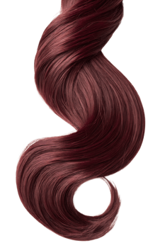 Smooth flowing burgundy hair lock isolated, glossy strand with natural highlights for beauty visuals png