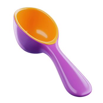 A vibrant, two-tone ice cream scoop isolated on a transparent background. png