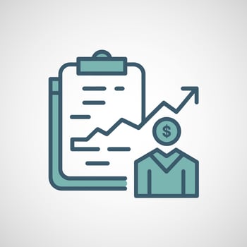 Business growth and financial analysis icon vector