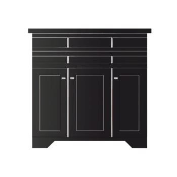 Dark Cabinet with Drawers and Doors on Transparent Background png