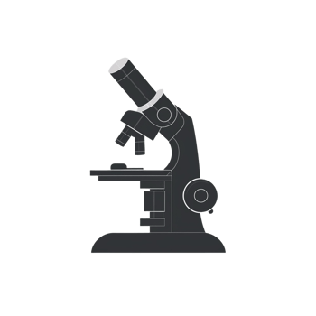 Dark Gray Microscope on Transparent Background Science Illustration png