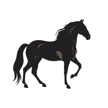 Dark Horse Illustration Trotting on Transparent Background Artwork png