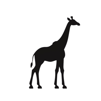 Elegant Black Giraffe Silhouette on Transparent Background png