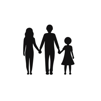 Family Silhouette Holding Hands on Transparent Background Graphic png