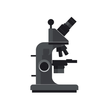 Grey Microscope on Transparent Background Science Research Tool png