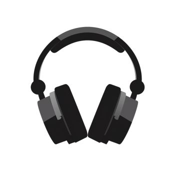 Modern Black Headphones on Transparent Background Audio Equipment png