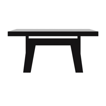 Modern Black Table Silhouette with Minimalist Design on Transparent Background png