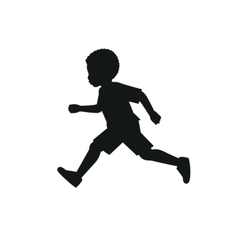 Running Child Silhouette on Transparent Background Energetic Childhood png