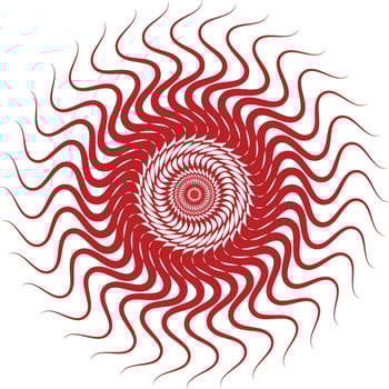 3D Red Swirl with Geometric Elegance vector