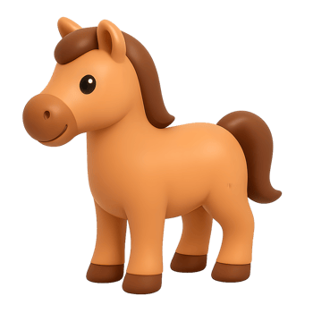 Cute cartoon horse figurine for children decor png
