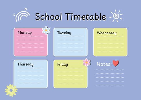 School Timetable Schedule vector