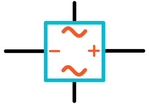 AC Voltage Source Symbol - Alternating Current Power Supply vector