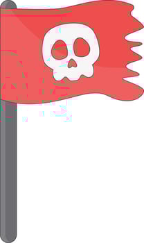 Illustration of Pirate Treasure in Cartoon Design vector