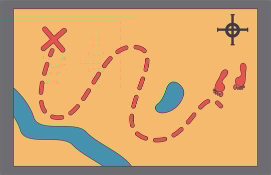 Illustration of Pirate Treasure with Cartoon Style. vector