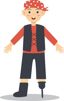 Cute Children Pirate Character. Isolated on White Background vector