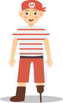 Cute Children Pirate Character with Cartoon Style vector