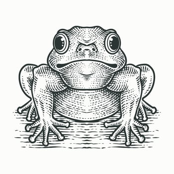 Detailed Engraving Style Toad Illustration vector