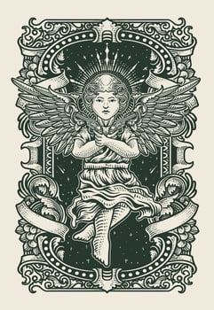 Illustration of an angel with wings vector
