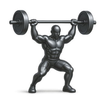Muscular man lifting barbell in squat position png