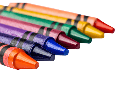 3D crayon box with a transparent background for playful educational content. png