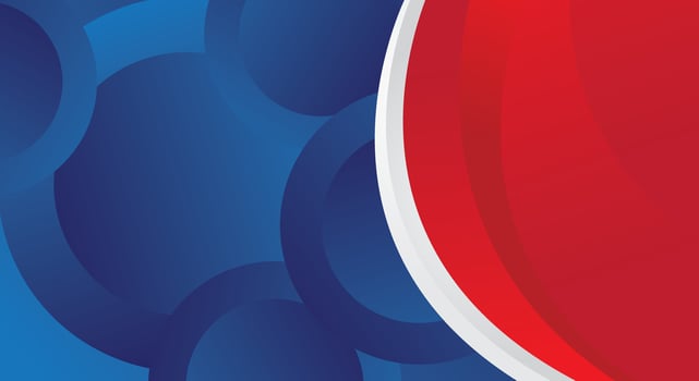 Modern blue gradient background with red curves vector