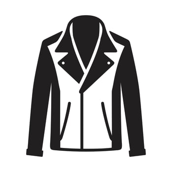 Flat black jacket silhouette illustration vector
