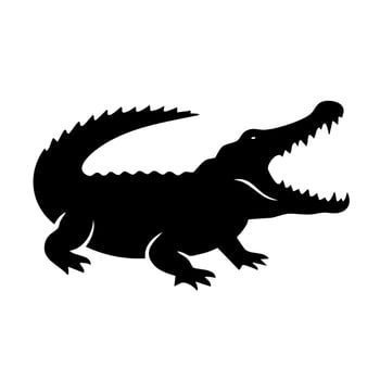 Crocodile silhouette on white background vector